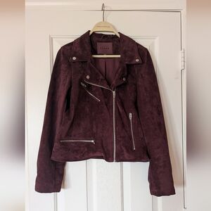 Blank NYC Women's Suede Moto Jacket - Deep Purple